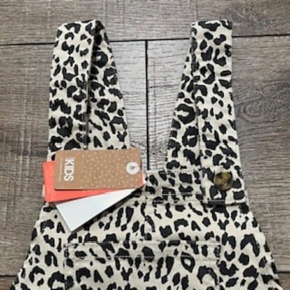 NEW‎ Leopard Animal Print Overall Dress Beige And Brown Girl’s Sz 9-10 NWT - Picture 6 of 14